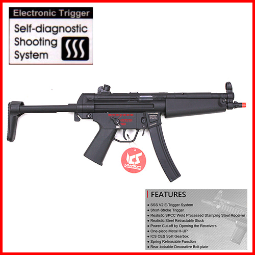 [재입고] ICS社 CES-P S3 Retractable Stock (MP5A5 Full Metal AEG_) 전동건